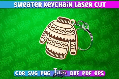 Sweater Keychain Laser Cut | Keychain Laser Cut Design | CNC Files SVG The T Store Design 