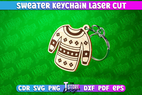 Sweater Keychain Laser Cut | Keychain Laser Cut Design | CNC Files SVG The T Store Design 