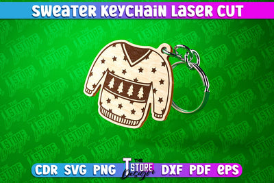 Sweater Keychain Laser Cut | Keychain Laser Cut Design | CNC Files SVG The T Store Design 