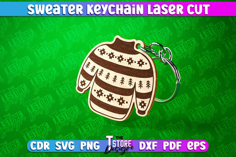 Sweater Keychain Laser Cut | Keychain Laser Cut Design | CNC Files SVG The T Store Design 
