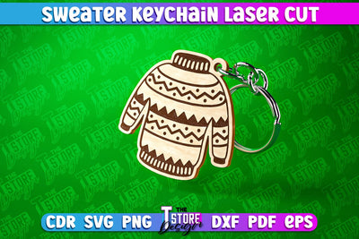Sweater Keychain Laser Cut | Keychain Laser Cut Design | CNC Files SVG The T Store Design 