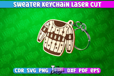 Sweater Keychain Laser Cut | Keychain Laser Cut Design | CNC Files SVG The T Store Design 