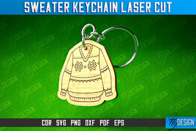Sweater Keychain Laser Cut | Keychain Laser Cut SVG Design | CNC Files SVG Fly Design 