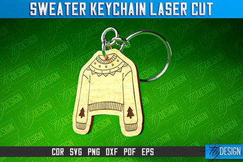 Sweater Keychain Laser Cut | Keychain Laser Cut SVG Design | CNC Files SVG Fly Design 