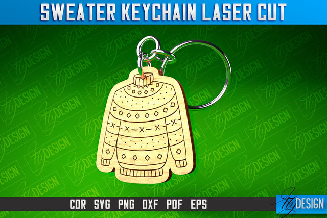 Sweater Keychain Laser Cut | Keychain Laser Cut SVG Design | CNC Files SVG Fly Design 