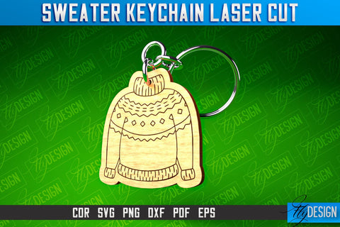 Sweater Keychain Laser Cut | Keychain Laser Cut SVG Design | CNC Files SVG Fly Design 
