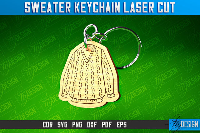 Sweater Keychain Laser Cut | Keychain Laser Cut SVG Design | CNC Files SVG Fly Design 