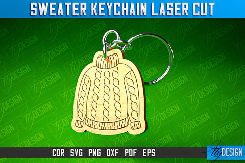Sweater Keychain Laser Cut | Keychain Laser Cut SVG Design | CNC Files SVG Fly Design 