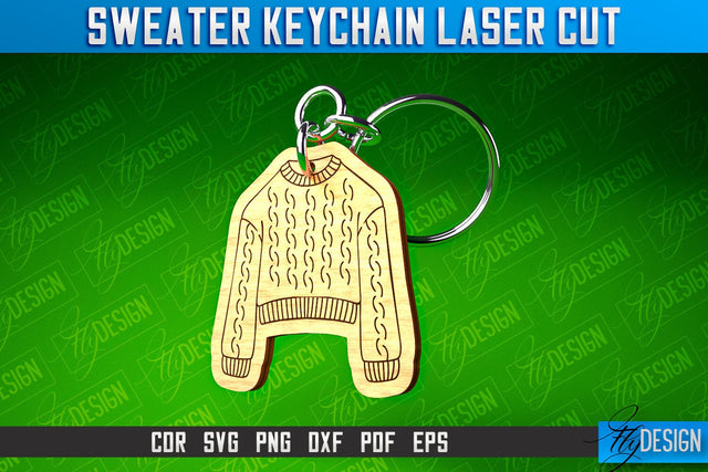 Sweater Keychain Laser Cut | Keychain Laser Cut SVG Design | CNC Files SVG Fly Design 