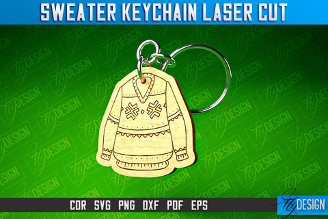 Sweater Keychain Laser Cut | Keychain Laser Cut SVG Design | CNC Files SVG Fly Design 