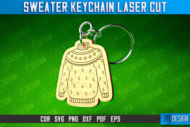 Sweater Keychain Laser Cut | Keychain Laser Cut SVG Design | CNC Files SVG Fly Design 