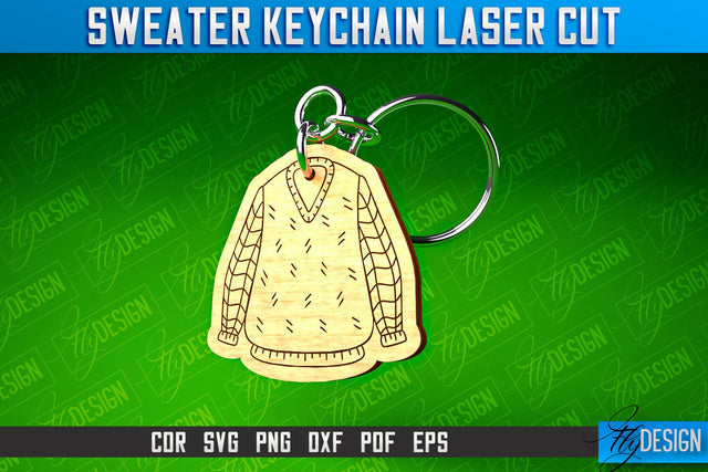 Sweater Keychain Laser Cut | Keychain Laser Cut SVG Design | CNC Files SVG Fly Design 
