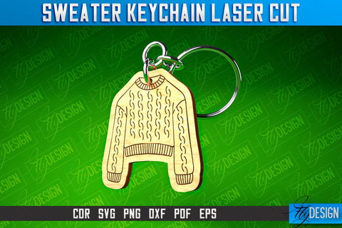 Sweater Keychain Laser Cut | Keychain Laser Cut SVG Design | CNC Files SVG Fly Design 