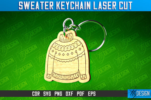 Sweater Keychain Laser Cut | Keychain Laser Cut SVG Design | CNC Files SVG Fly Design 