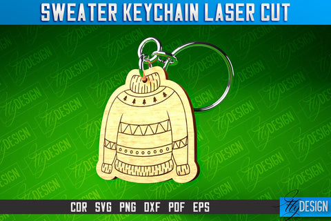Sweater Keychain Laser Cut | Keychain Laser Cut SVG Design | CNC Files SVG Fly Design 