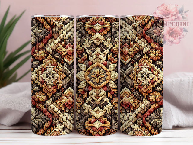 Sweater Knit Cozy 20oz Winter Tumbler, Sweater Tumbler, Knit Design, Cozy Wrap, 20oz Sublimation, Winter Decor, Holiday Gift, Warm Patterns Sublimation Li Zamperini 