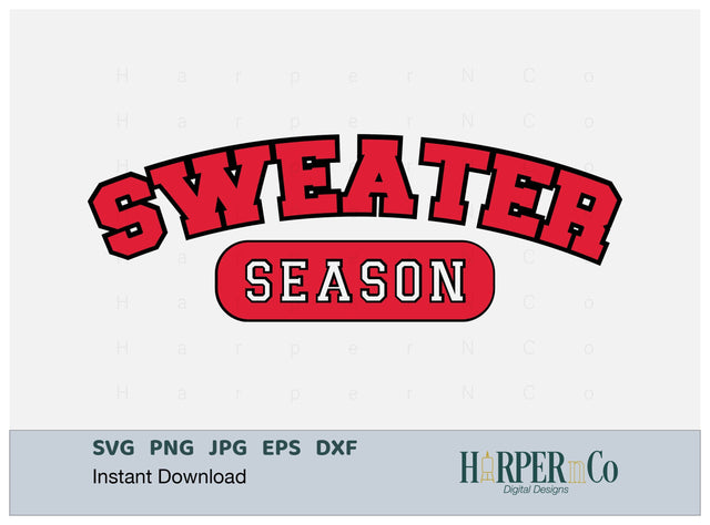 Sweater Season SVG PNG Cut EPS File SVG HarperNCo 