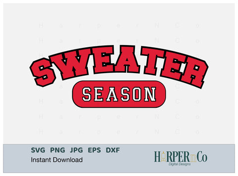 Sweater Season SVG PNG Cut EPS File SVG HarperNCo 