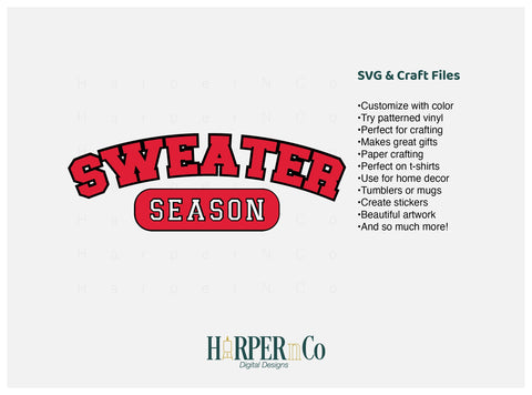 Sweater Season SVG PNG Cut EPS File SVG HarperNCo 