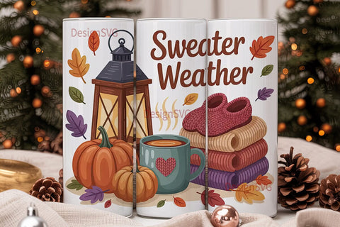 Sweater Weather 20oz Tumbler Wrap Sublimation DesignSVG 