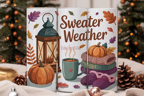 Sweater Weather 20oz Tumbler Wrap Sublimation DesignSVG 