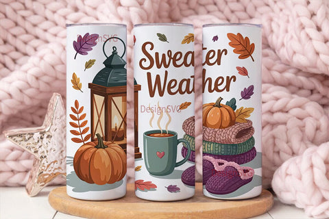 Sweater Weather 20oz Tumbler Wrap Sublimation DesignSVG 