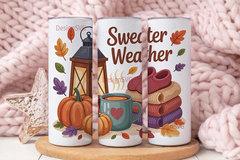 Sweater Weather 20oz Tumbler Wrap Sublimation DesignSVG 