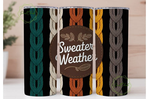Sweater Weather 20oz Tumbler Wrap Sublimation PixelChick 