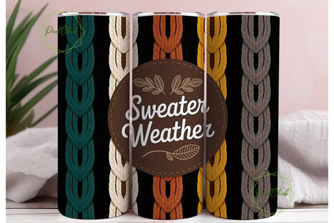 Sweater Weather 20oz Tumbler Wrap Sublimation PixelChick 