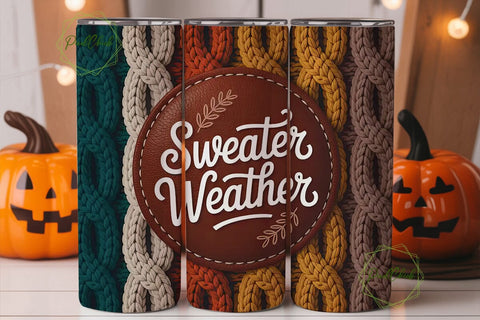 Sweater Weather 20oz Tumbler Wrap Sublimation PixelChick 