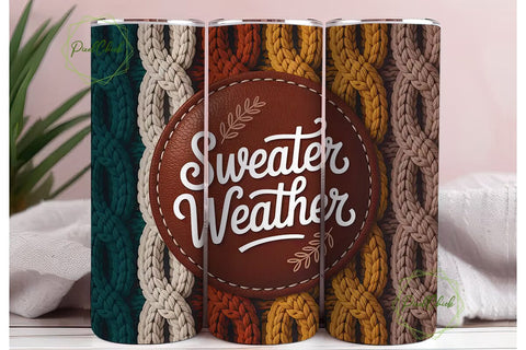 Sweater Weather 20oz Tumbler Wrap Sublimation PixelChick 