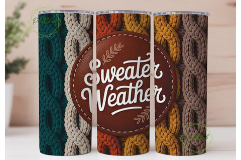 Sweater Weather 20oz Tumbler Wrap Sublimation PixelChick 