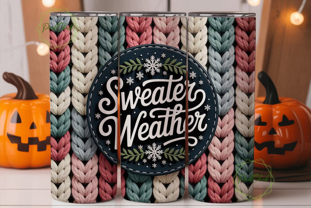 Sweater Weather 20oz Tumbler Wrap Sublimation PixelChick 