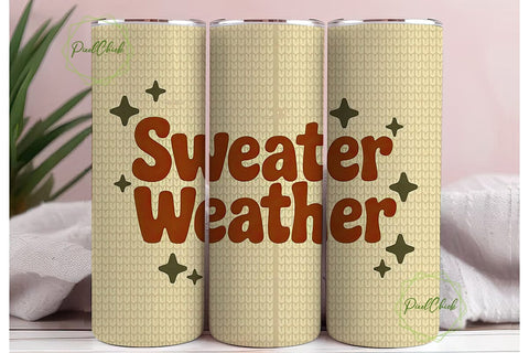 Sweater Weather 20oz Tumbler Wrap Sublimation PixelChick 
