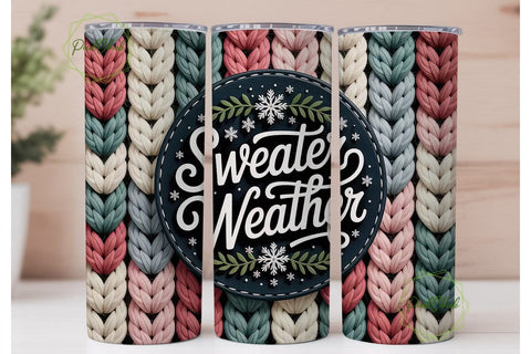 Sweater Weather 20oz Tumbler Wrap Sublimation PixelChick 