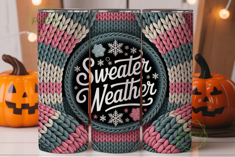 Sweater Weather 20oz Tumbler Wrap Sublimation PixelChick 