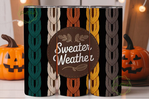 Sweater Weather 20oz Tumbler Wrap Sublimation PixelChick 