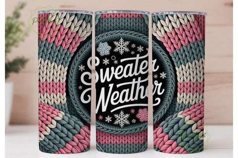 Sweater Weather 20oz Tumbler Wrap Sublimation PixelChick 