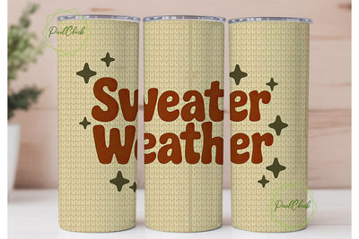Sweater Weather 20oz Tumbler Wrap Sublimation PixelChick 