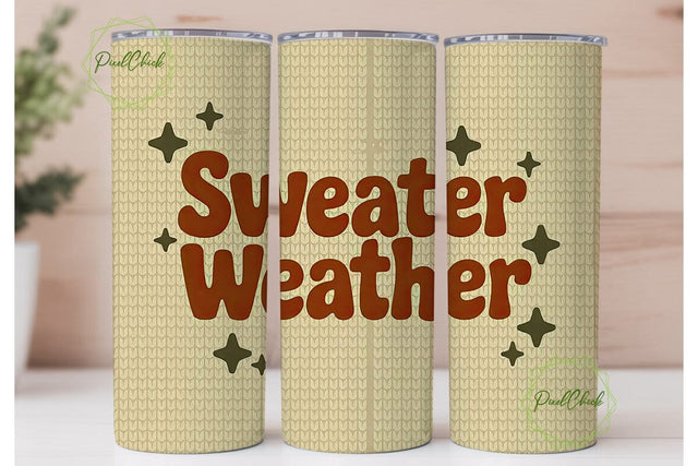 Sweater Weather 20oz Tumbler Wrap Sublimation PixelChick 