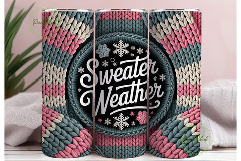 Sweater Weather 20oz Tumbler Wrap Sublimation PixelChick 