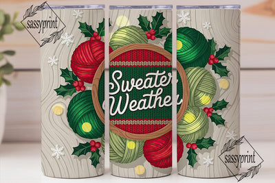 Sweater Weather 20oz Tumbler Wrap Sublimation sassyprint 