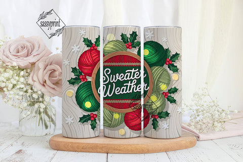 Sweater Weather 20oz Tumbler Wrap Sublimation sassyprint 