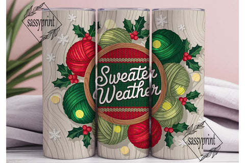 Sweater Weather 20oz Tumbler Wrap Sublimation sassyprint 