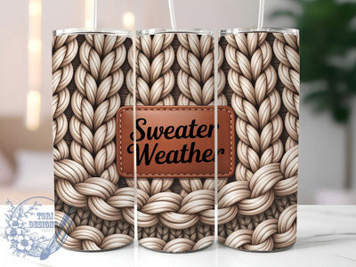 Sweater Weather Christmas Tumbler, Christmas Winter Wrap, Cozy Holiday Sublimation Design, Warm Winter Cup, 20Oz Skinny Tumbler Wrap, Festive Sweater Mug, Seasonal Christmas Design Sublimation ToriDesigns 