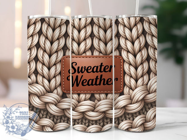 Sweater Weather Christmas Tumbler, Christmas Winter Wrap, Cozy Holiday Sublimation Design, Warm Winter Cup, 20Oz Skinny Tumbler Wrap, Festive Sweater Mug, Seasonal Christmas Design Sublimation ToriDesigns 