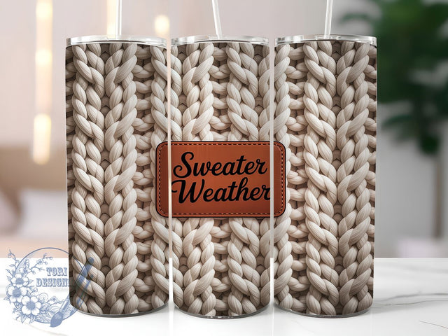 Sweater Weather Christmas Tumbler, Christmas Winter Wrap, Cozy Holiday Sublimation Design, Warm Winter Cup, 20Oz Skinny Tumbler Wrap, Festive Sweater Mug, Seasonal Christmas Design Sublimation ToriDesigns 