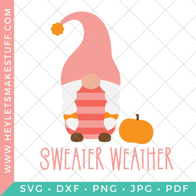 Sweater Weather Gnome SVG Hey Let's Make Stuff 