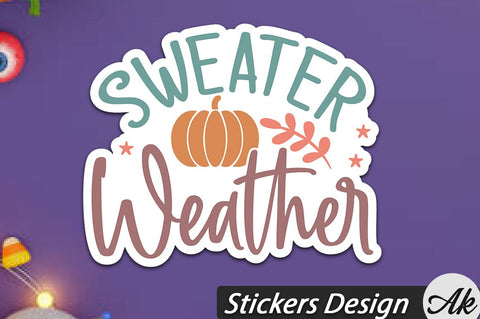 Sweater weather Stickers Design SVG akazaddesign 