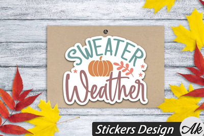 Sweater weather Stickers Design SVG akazaddesign 